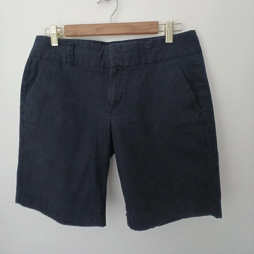 J. Crew Stretch 'Frankie' Navy Blue Bermuda Shorts Sz 6